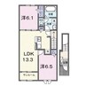 ルーチェ・ソラーレ 2LDKの間取り