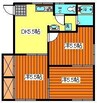 タウニィ立花 3DKの間取り