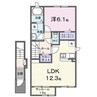 リサイア 1LDKの間取り