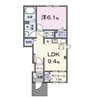 サウス　プリムローズII 1LDKの間取り