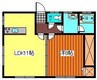 リッチオーク八番館 1LDKの間取り