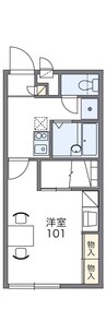 レオパレスM50 1Kの間取り