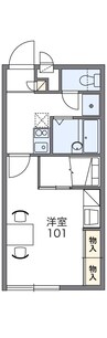 レオパレスグランフルール 1Kの間取り