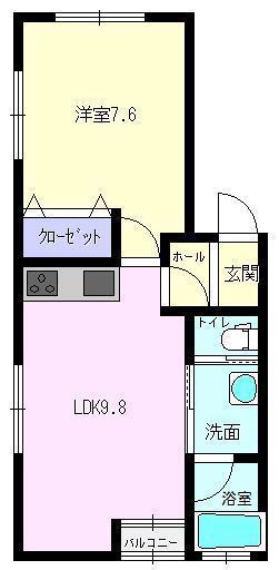 バルコニー付広々1LDK♪