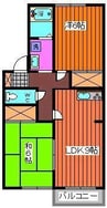 セジュールサニー 2LDKの間取り