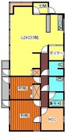 大曲田町Ｈ貸家 2LDKの間取り