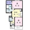 ベルソレイユ　II 2DKの間取り