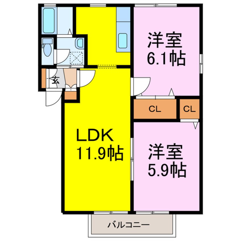 間取図 カサグランデ・ルビーＢ