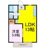 ラフランスB 1LDKの間取り