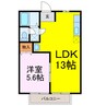 ラフランスB 1LDKの間取り