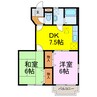 チェリーブラッサムⅡ 2DKの間取り