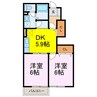 プリムヴェール 2DKの間取り