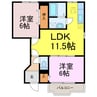 サンパティーク 2LDKの間取り