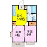 サニーヒルズ 2DKの間取り