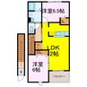 ルーナフィオーレ 2LDKの間取り