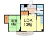 チョコレートヒルズ古河 1LDKの間取り