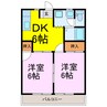 ビューエクセルNo.1 2DKの間取り