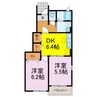 シャルマンⅡ 2DKの間取り