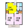 リバーサイド中川 2DKの間取り