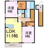カーサルーチェ 2LDKの間取り
