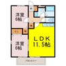 グレシアスコート 2LDKの間取り