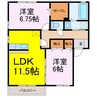 リビングタウン古河南Ｄ 2LDKの間取り