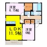 リビングタウン古河南Ｄ 2LDKの間取り