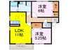 サンファーストＣ 2LDKの間取り