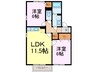 サンボナールＩＷＡＩ 2LDKの間取り