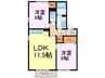 サンボナールＩＷＡＩ 2LDKの間取り