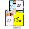 サンボナールＩＷＡＩ 2LDKの間取り