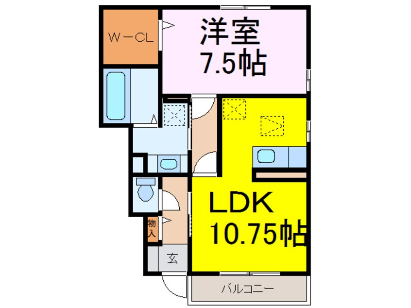 間取図 ハート・レイ彩佳Ａ