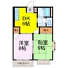 さくらハイツＢ 2DKの間取り