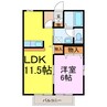 グランソレイユ 1LDKの間取り