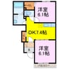 カーサ　ヴィオラ 2DKの間取り