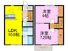 サニーヒルＳ＆Ａ 2LDKの間取り