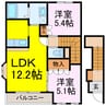 エスポワール 2LDKの間取り
