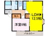 イマージュ野木 1LDKの間取り