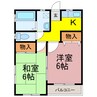 エンゼルハイツ諸川 2Kの間取り