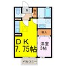 ヒューゲル北ノ内 1DKの間取り