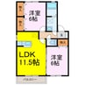 フォレストバレーＢ 2LDKの間取り
