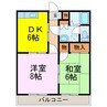 コーポひまわりＣ棟 2DKの間取り