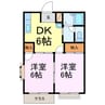 グリーンゲイブル 2DKの間取り