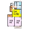 さくらハイツＡ棟 2DKの間取り