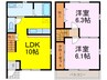 グラシア・Ｓ 2LDKの間取り