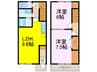 Plumeria 2LDKの間取り