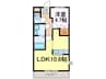 クレッシェンド 1LDKの間取り