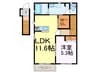 シャトレー古河 1LDKの間取り