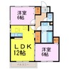 メゾン・ド・ルミナスＡ 2LDKの間取り