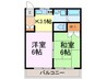 睦ハイツ 2Kの間取り